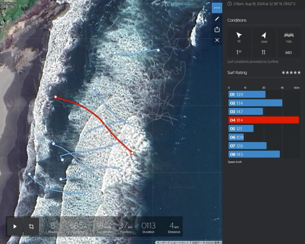 サーフィン日記 (2024.8.18)[155回目]