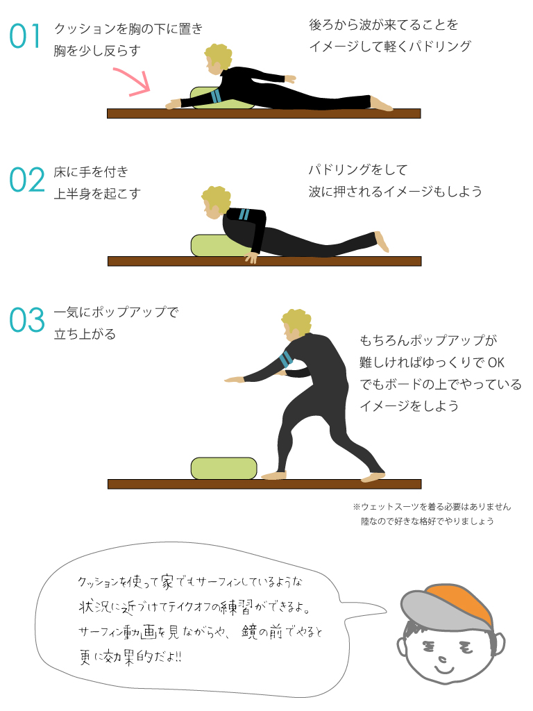 家でできるサーフィンのトレーニング方法