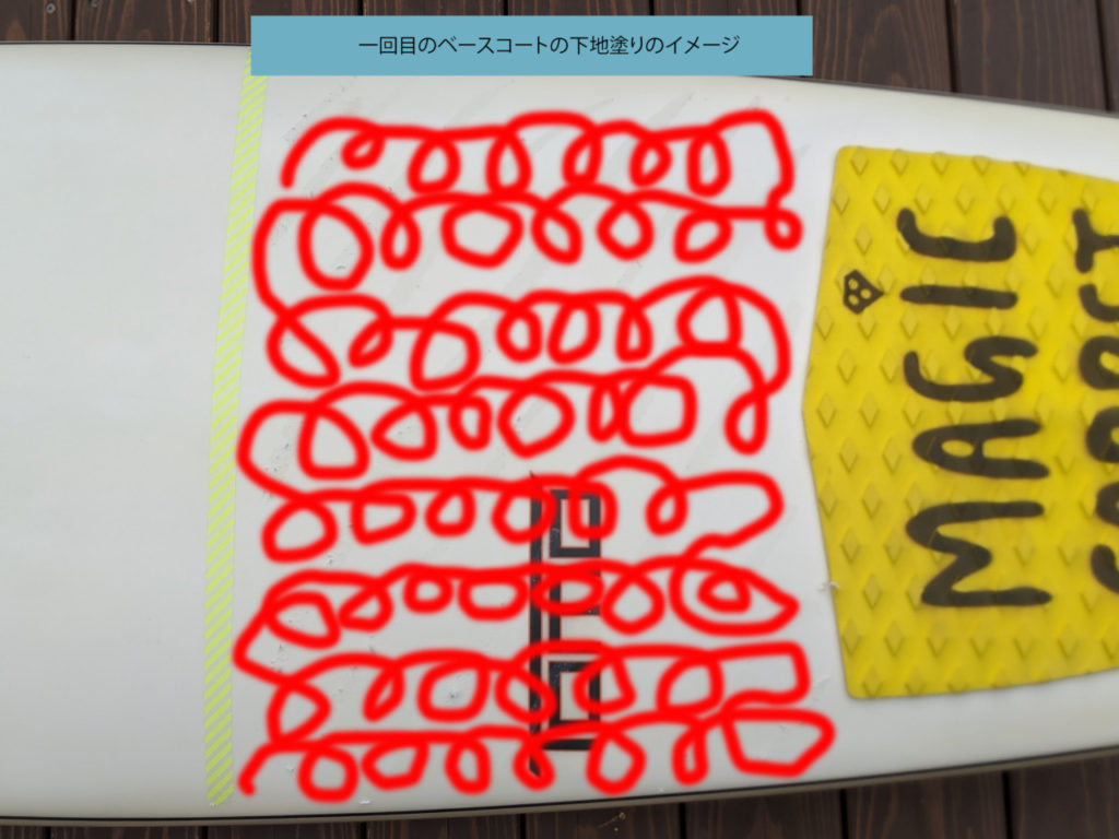 サーフボードのワックスの塗り方