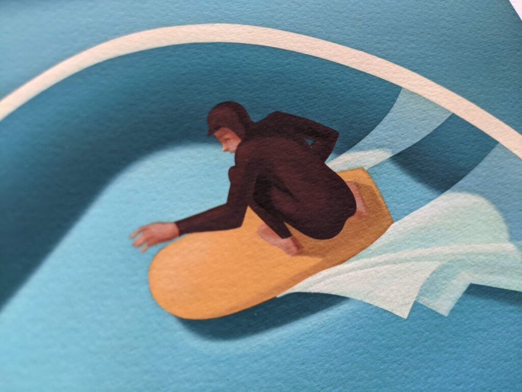 タイラーウォーレンが描く絵のポスターをゲット[サーフィン絵画]